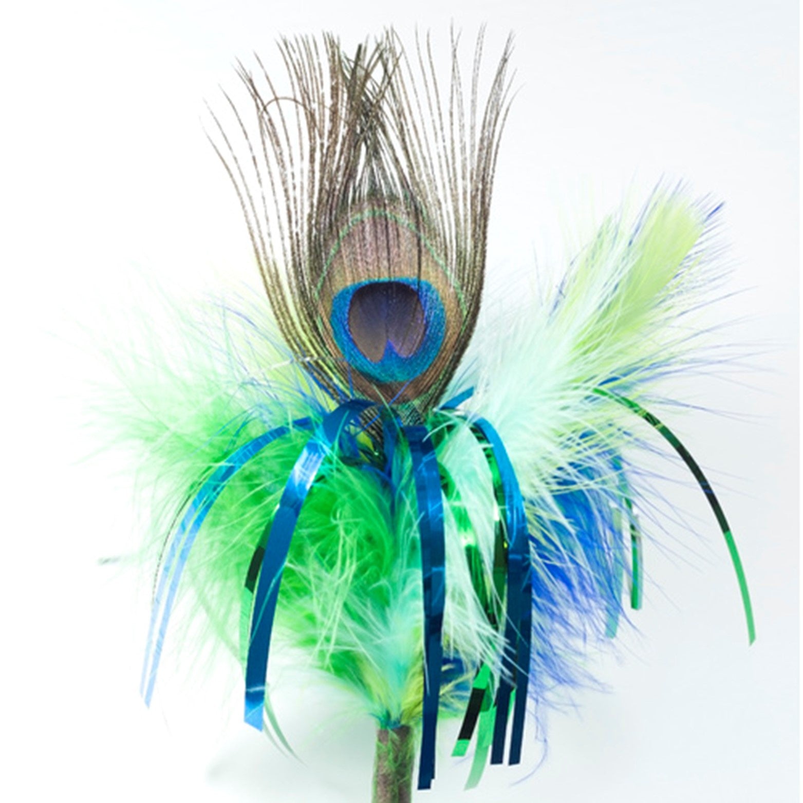 Feather Teaser Peacock Sparkler with Extra Long Wand