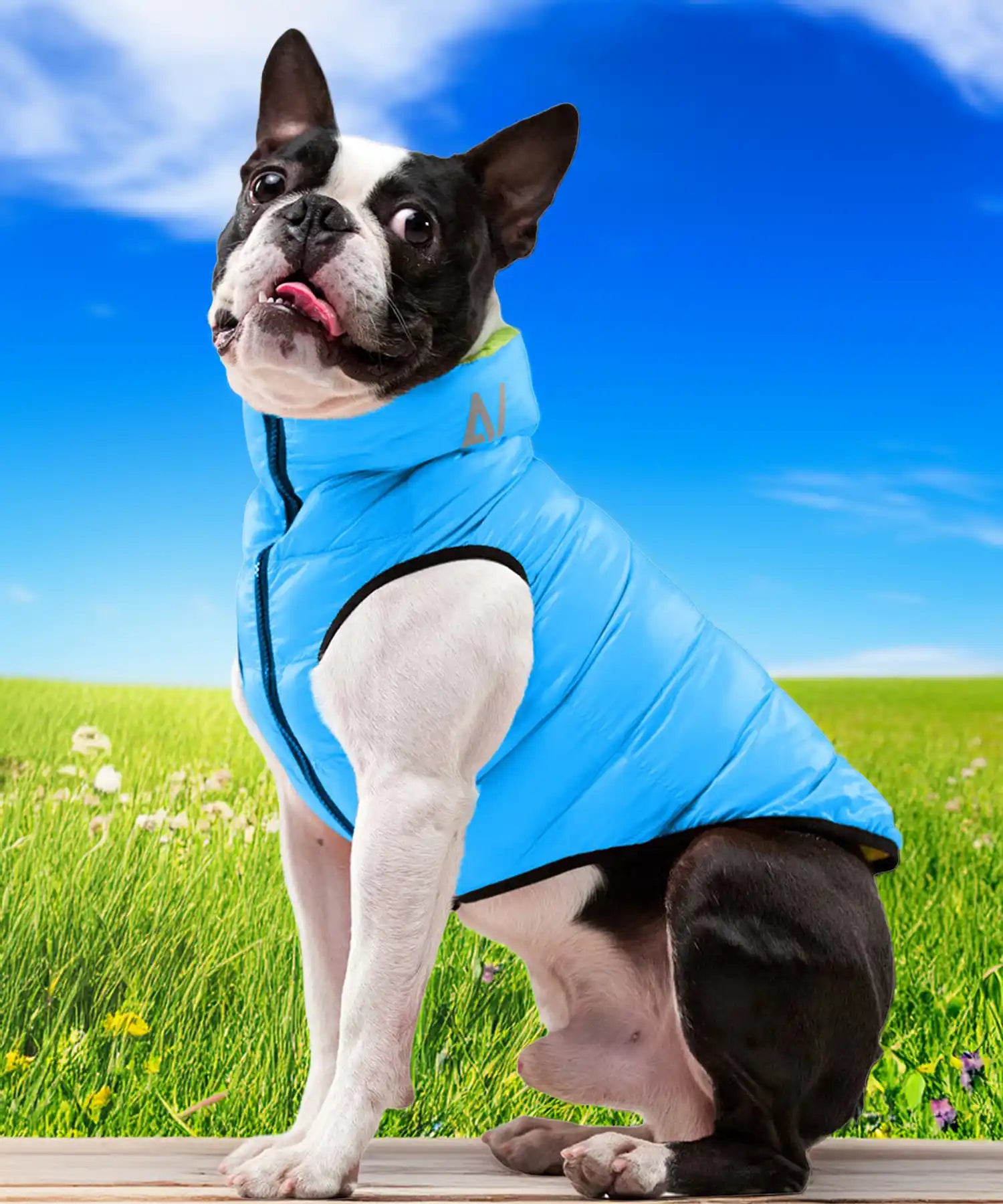 dog with clothing