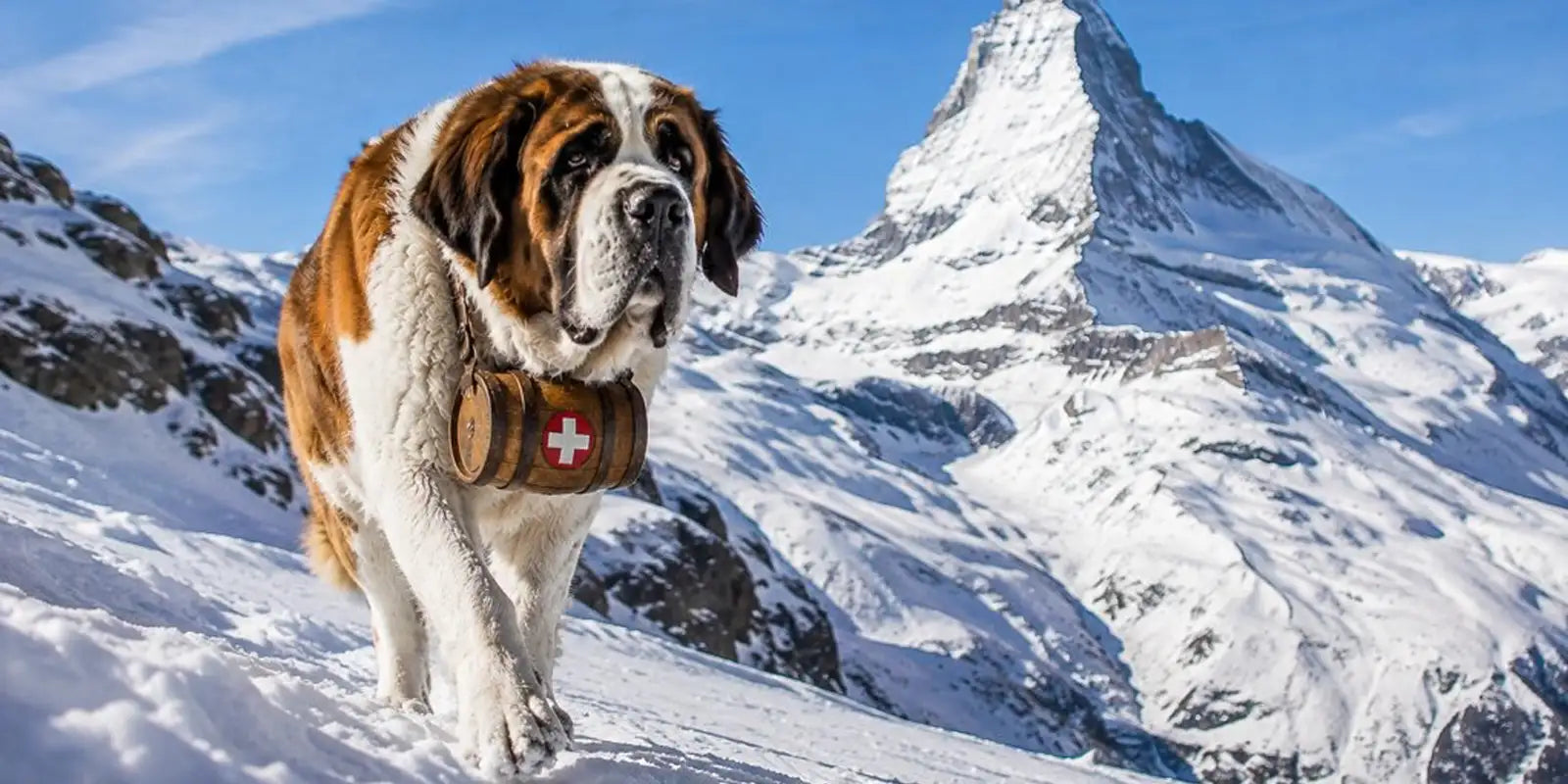 San Bernardo dog in mountain