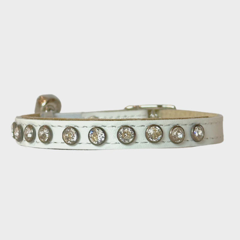 Coco Crystal Cat Collar  White