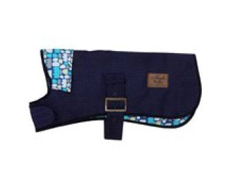 Oilskin Dog Coat - Puli Puli Rocks Blue - Large
